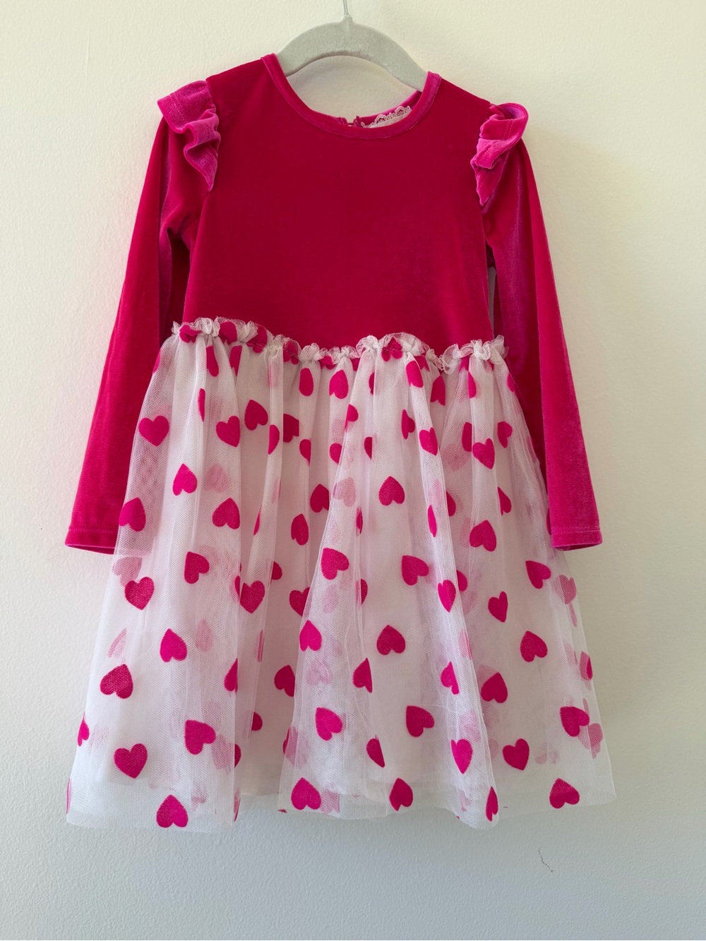 btween pink velour tutu hearts dress